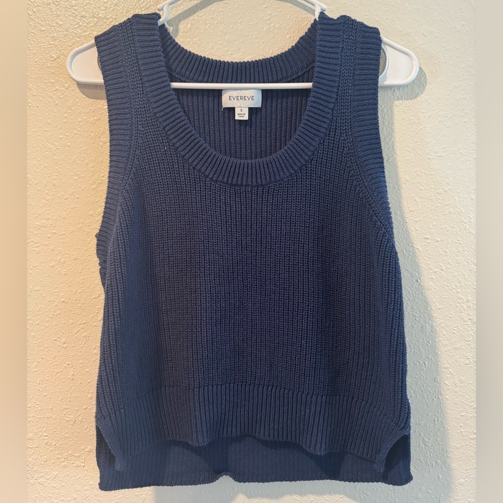 Evereve Jodie Navy Blue Knitted Tank | Small - Picture 2 of 7